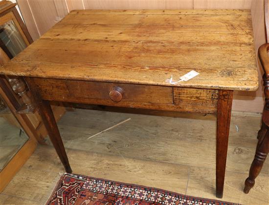 An early 19th century provincial small pine table W.104cm